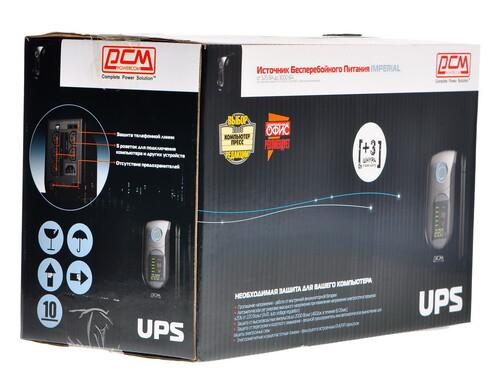 ИБП Powercom IMPERIAL IMD-625AP ИБП Powercom IMPERIAL IMD-625AP — Комплект и дополнительный ракурс