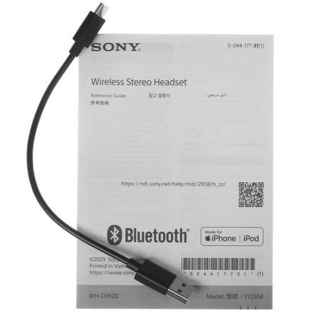 Беспроводные наушники Sony WH-CH520 черный